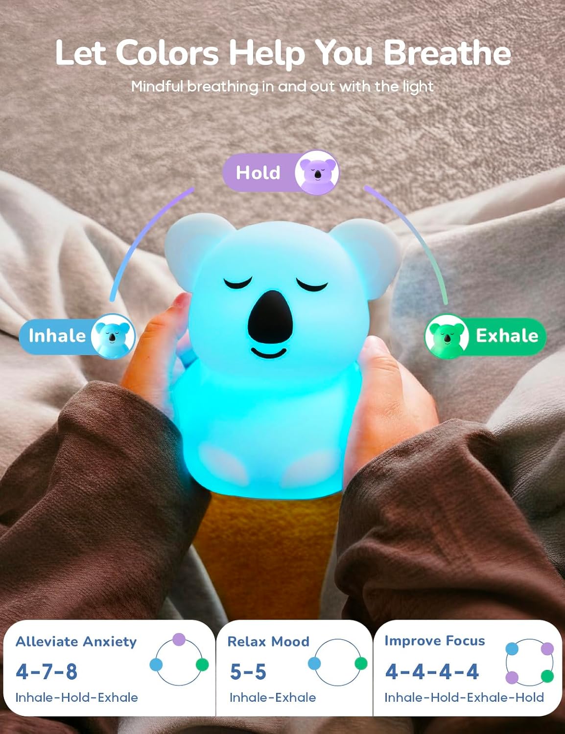 Breathing Pal, Anxiety Relief Kid Breathing Light for Calm Down Corner
