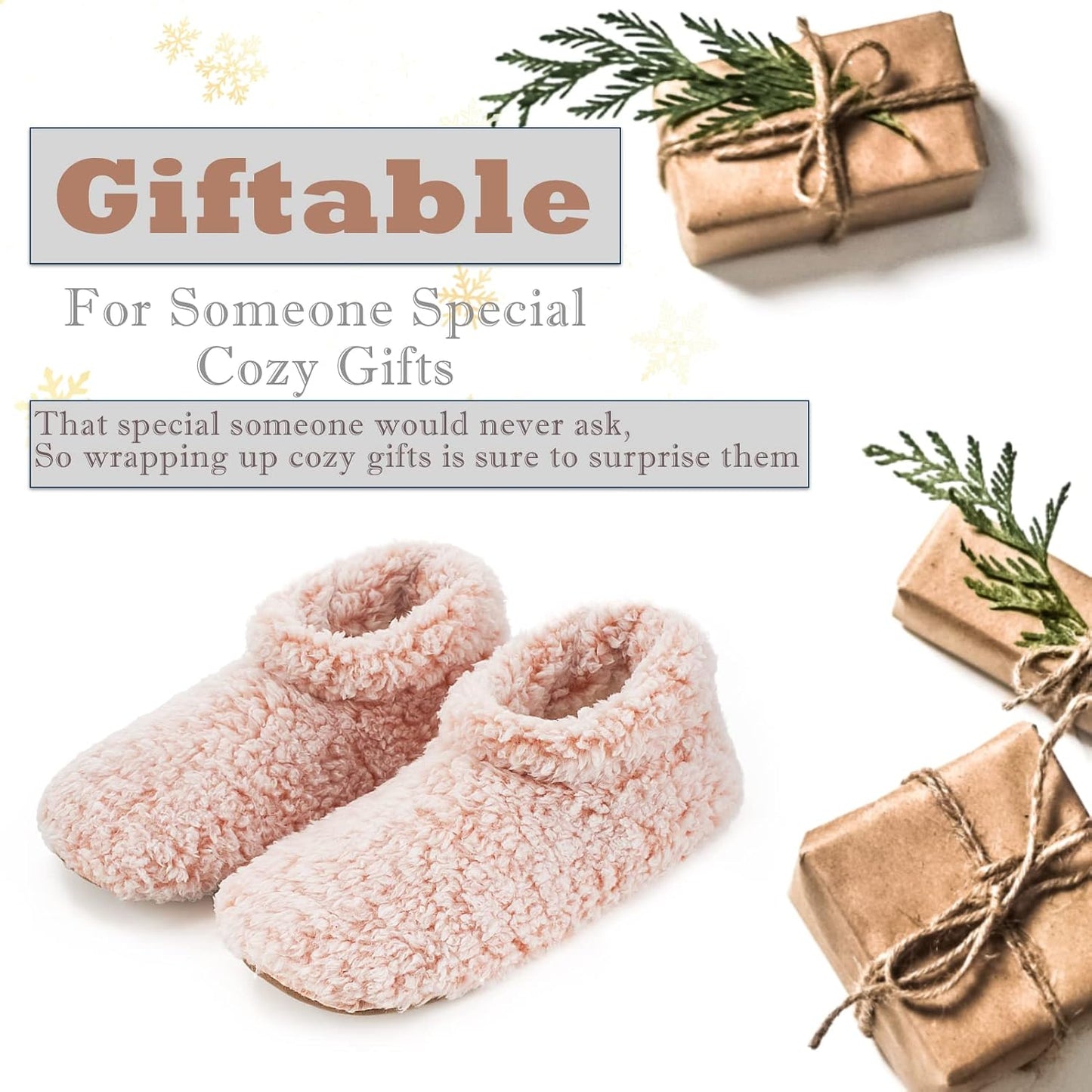 Cozylook Fuzzy Slippers for Women Indoor Soft Sole Slipper Socks with Non Slip Grippers Warm Fluffy