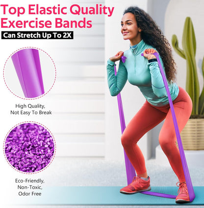 Resistance Bands Set, Exercise Bands for Physical Therapy, Pilates, Yoga
