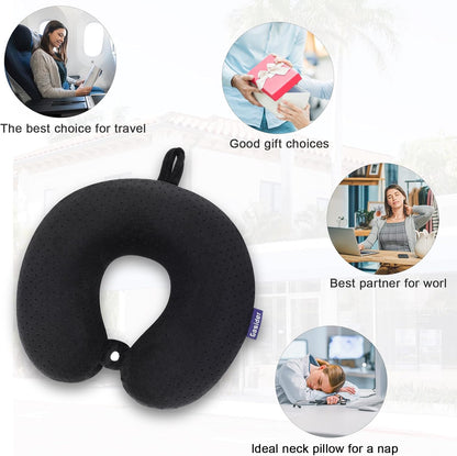 Neck Pillows for Sleeping Travel Pink Travel Pillow Comfortable U Shape Memory Foam Pillows Neck and Head Support Portable Travel Neck Pillow Suitable for Planes, Trains, Self-Driving Cars