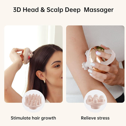 COMFIER Electric Scalp Massager, Waterproof Head Massager with Mutlti-Modes Vibration, Handheld Portable Head Scratcher for Hair Growth, Dog Cat Massager for Deep Clean and Stress Relax