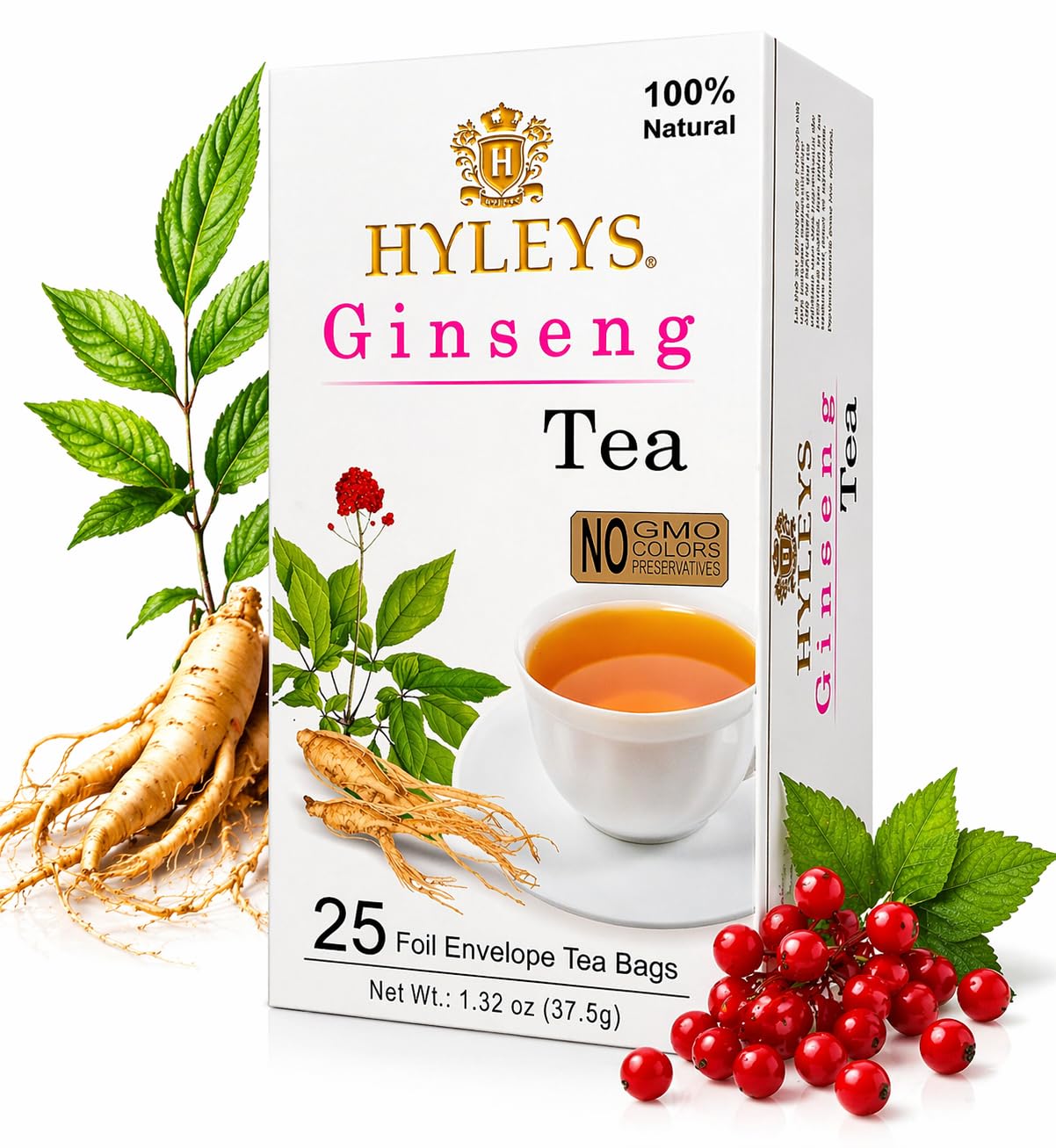 Hyleys Dandelion Root & Green Tea with Milk Thistle and Licorice Root - Herbal Detox Blend - 25 Tea Bags