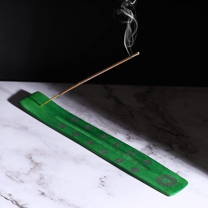 Bless-International Traditional-Handmade-Burner Wooden-Incense-Stick-Holder Ash-Catcher-Stand for-Aromatherapy-Meditation-Yoga (Incense Holder 10 inch(2 pcs))