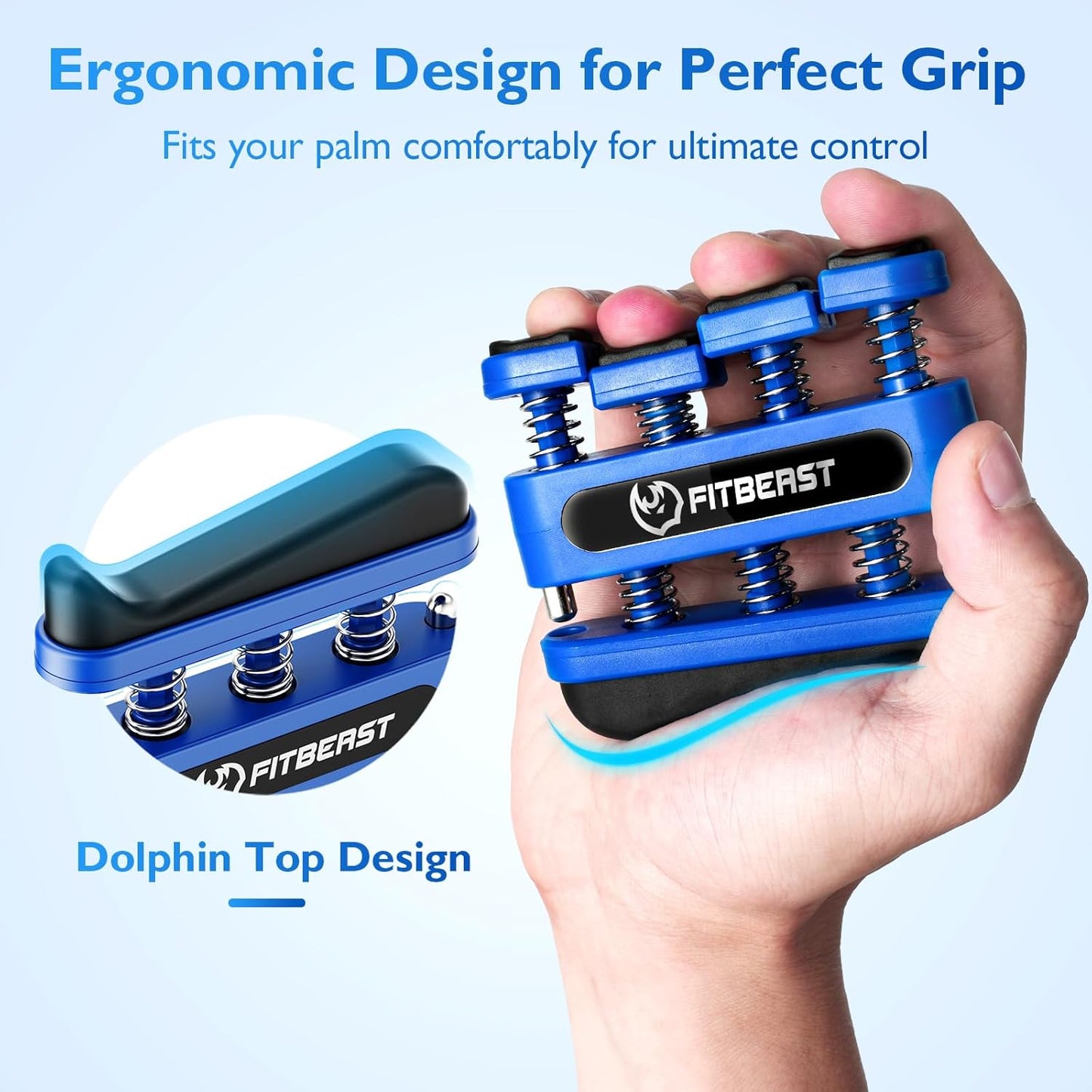 FitBeast Finger Strengthener, Finger Exerciser, Hand Exerciser for Improve Dexterity and Strength in Fingers, Hands, Forearms–Grip Strength Trainer for Musicians, Climbers