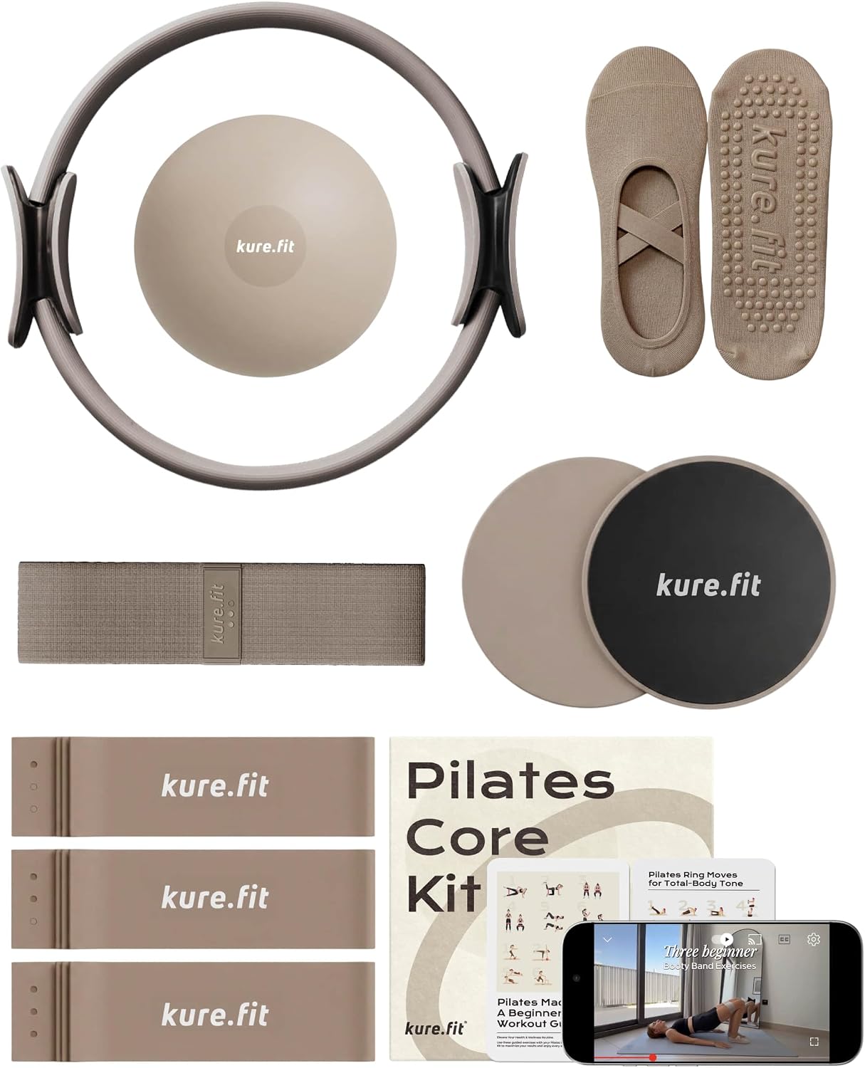 Pilates Kit for Women – Home Pilates Equipment Set with Ring, Ball & Resistance Bands | Pilates Starter Kit with Accessories in Gift Box