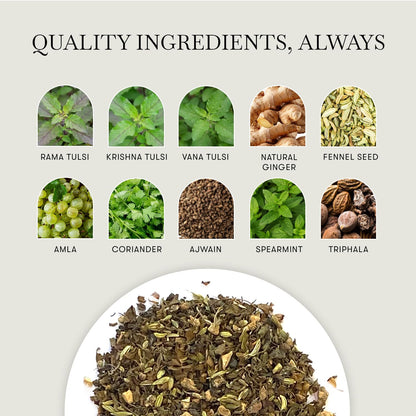 Luxmi Estates, Organic Basil Tulsi Tea, 50 Tea Bags, Caffeine-Free, Non-GMO and Organic for Immunity