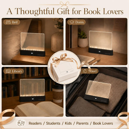 Smart 2 in 1 LED Book Light & Night Light, with 3 Colors, Stepless Dimming