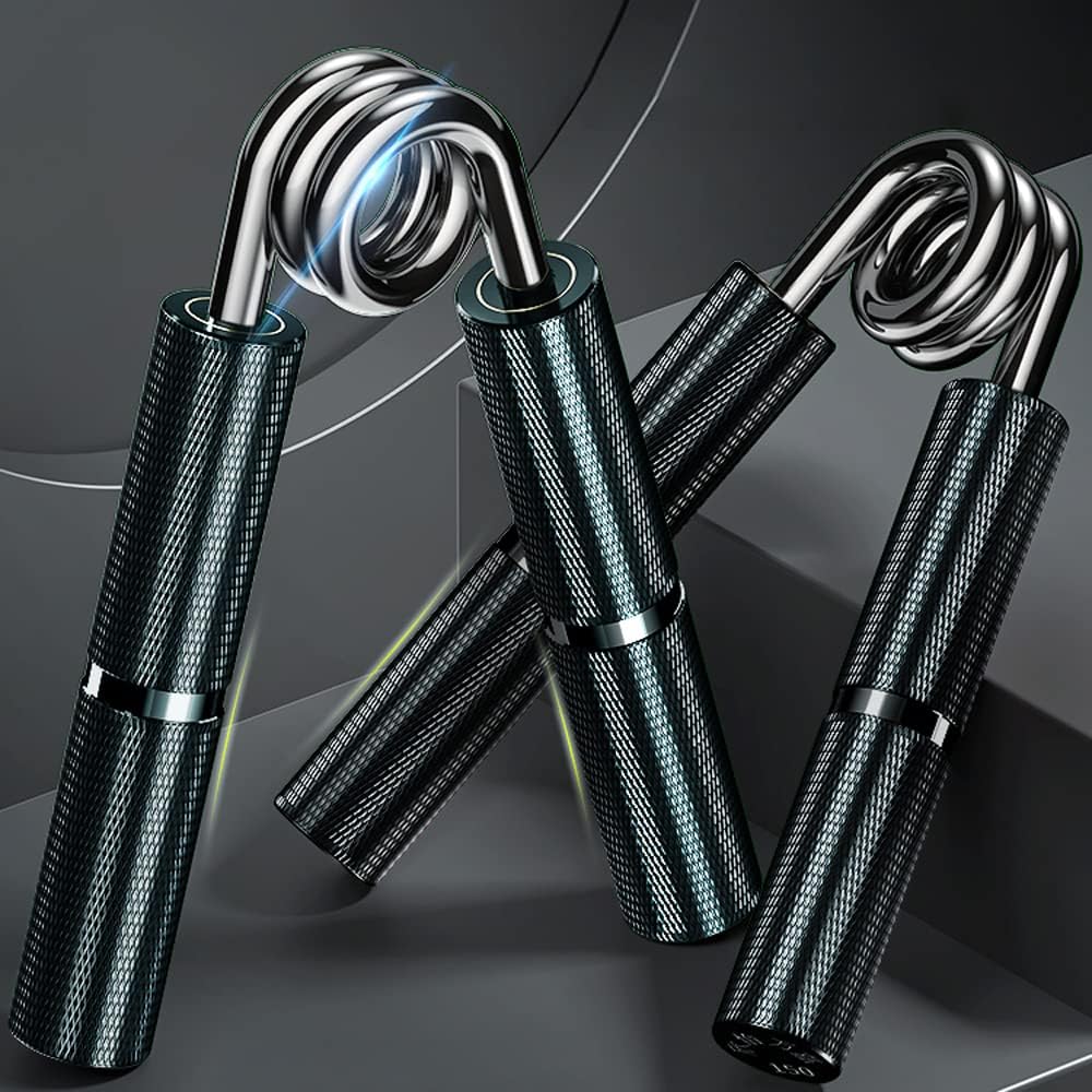 Silver Metal Hand Grip Set, 50LB-400LB No Slip Heavy-Duty Grip Strengthener Great Wrist & Forearm Hand Exerciser, Home Gym, Hand Gripper Grip Strength Trainer