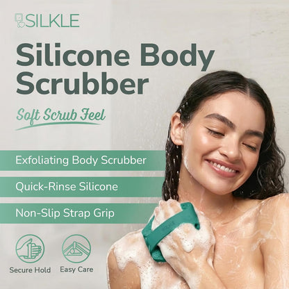 SILKLE Silicone Body Scrubber Exfoliator, Shower Scrubber & Silicone Loofah