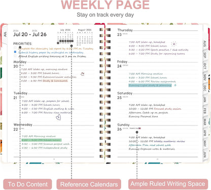 Planner 2026-2027, Weekly and Monthly Calendar Planner, JUL 2026 - JUN 2027 | Academic Year, Daily Agenda Book, A5(6.3'' x 8.5''), Sprial Bound, Inner Pocket, Office School Use