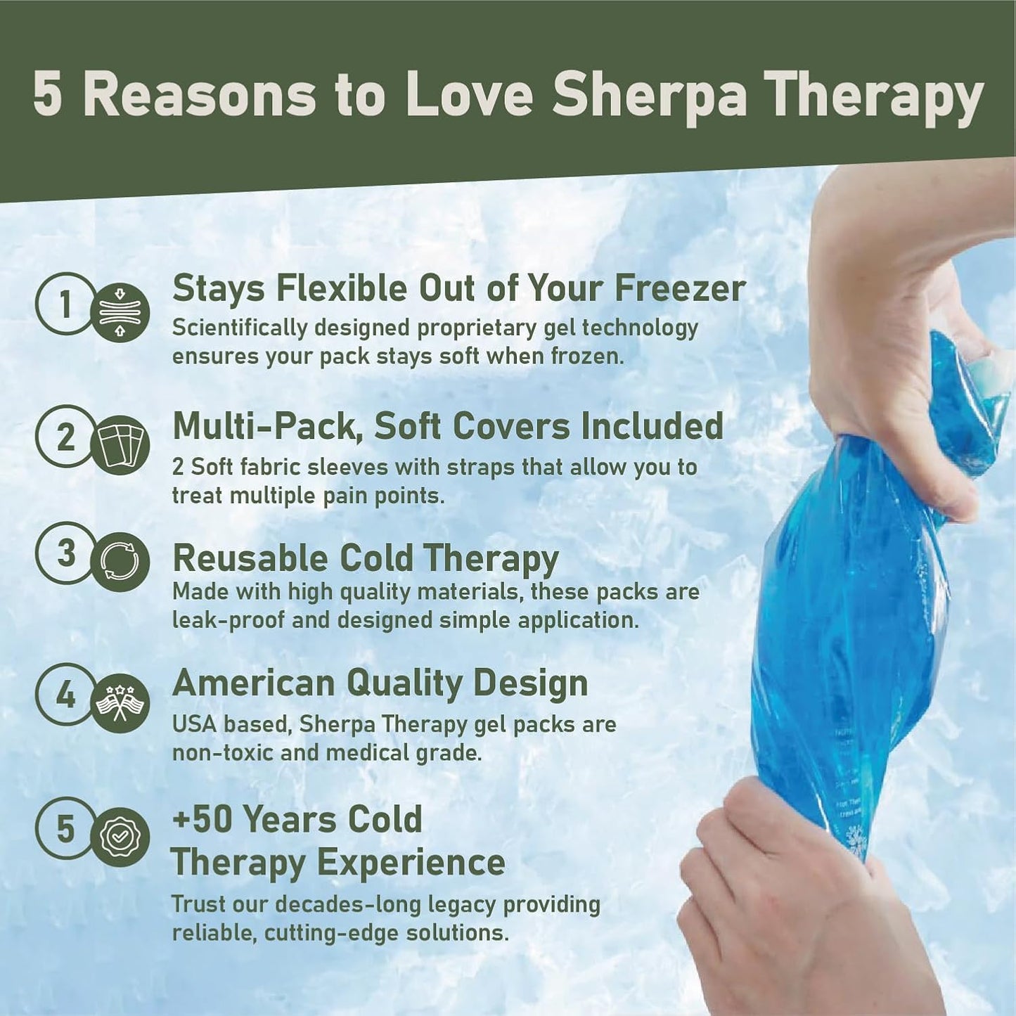 4PK Flexible Gel Ice Packs for Injuries Reusable - Gel Ice Pack Cold Compress for Knee, Back, Neck, Wrist, Hand, Elbow, Ankle Pain Relief - 9.5" x 4.5"