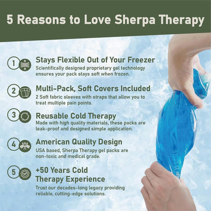4PK Flexible Gel Ice Packs for Injuries Reusable - Gel Ice Pack Cold Compress for Knee, Back, Neck, Wrist, Hand, Elbow, Ankle Pain Relief - 9.5" x 4.5"