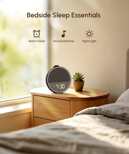 Sound Machine - Alarm Clock White Noise Sound Machine for Sleep, Night Light, 30 Soothing Sounds, 10 Gentle Alarms, Sleep Timer, Screen-Free Sleep Routine for Adults, Travel, Nightstand, Office