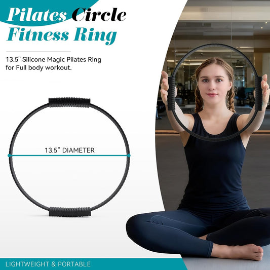SUBCULTUREPICK Pilates Ring, Silicone Magic Pilates Rings, Lightweight & Durable Flexible Fitness Circle Exercise Equipment for Toning Arms, Thighs,Legs, Core,Yoga & Physical Therapy
