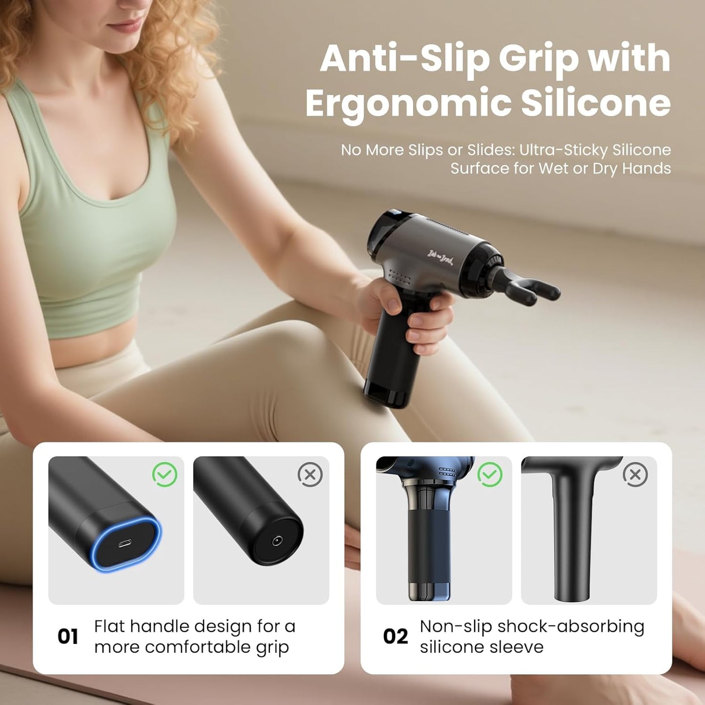 BOB AND BRAD T2 Pro Massage Gun with Heat and Cold, Deep Tissue Percussion Massager Gun for Pain Relief, Muscle Massager, Electric Back Massagers for Professional Athletes Runner