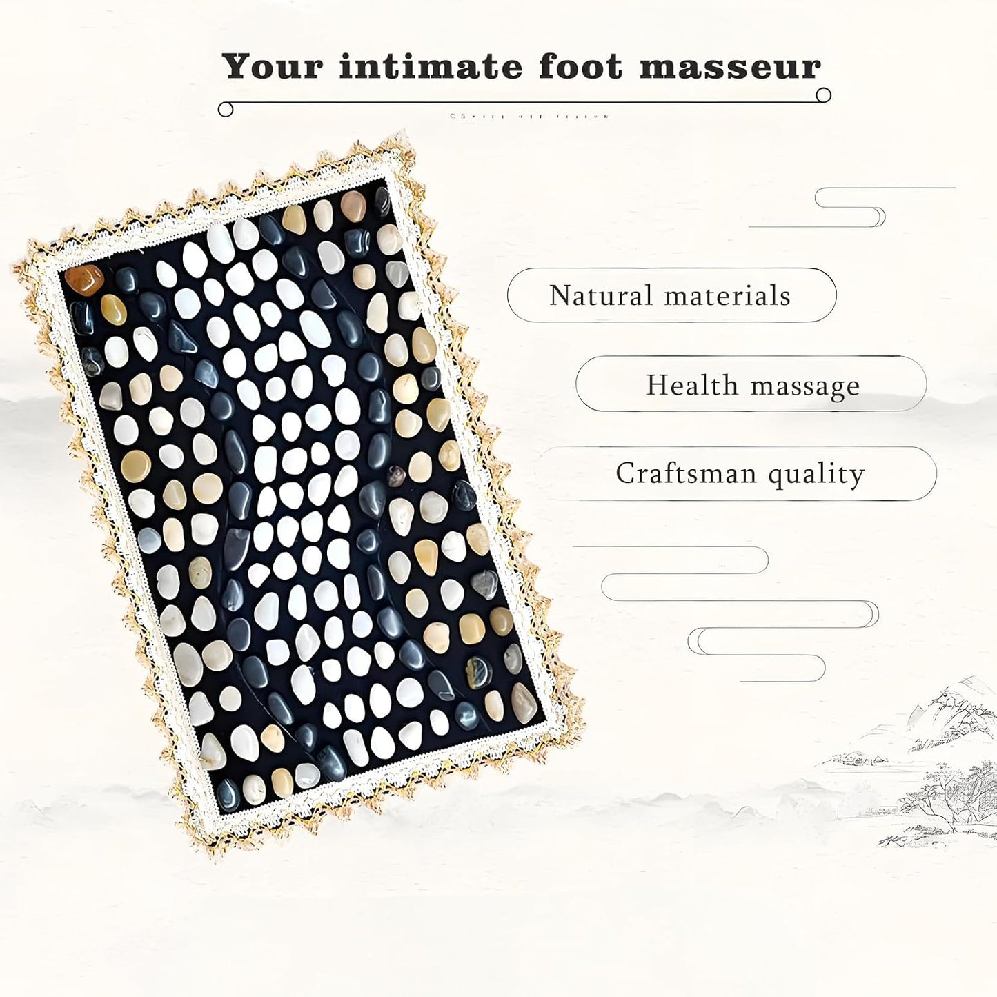 LIYAOLI Wood Foot Massager Mat - Portable Acupressure Pad for Pain Relief, Foldable Pressure Point Relief Tool, Home Spa Therapy Foot Massage Board, Ideal Gift for Seniors