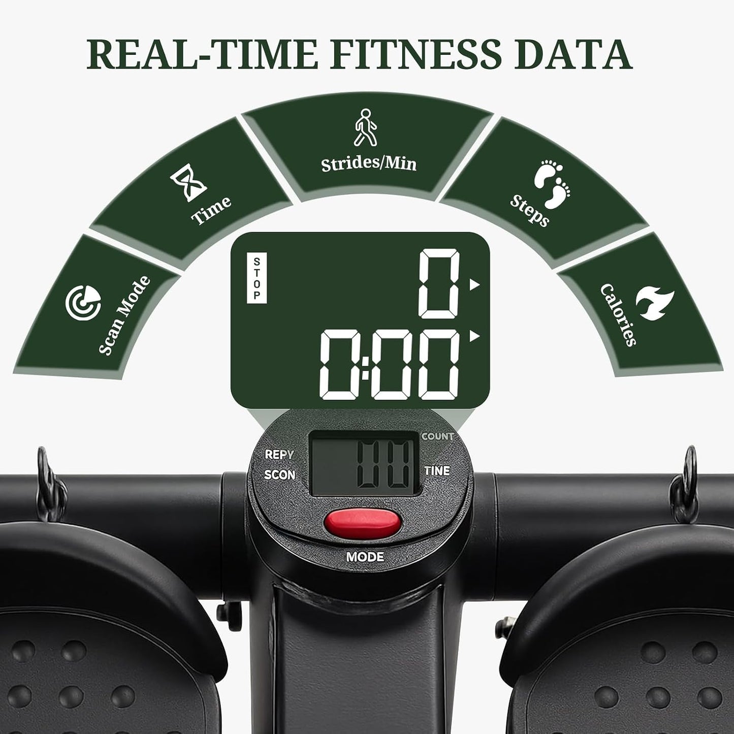 Compact Mini Stair Stepper with Resistance Bands for Home Fitness, 300 LBS