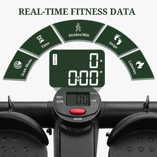 Compact Mini Stair Stepper with Resistance Bands for Home Fitness, 300 LBS