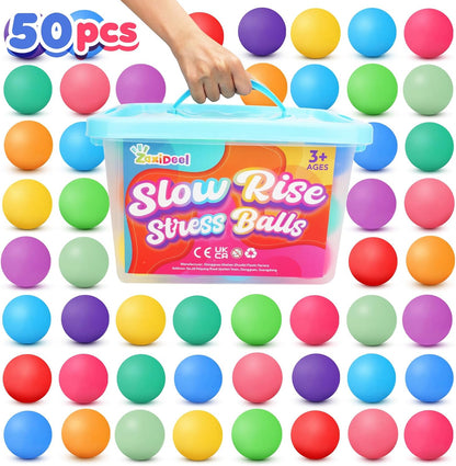 Slow Rising Stress Ball 24 Pack, Stretchy Fidget Ball for Anxiety Stress Relief, Hand Therapy Sensory Squishy Ball, Pull Stretch Fidget Toy for Students, Classroom Prize Box Toys