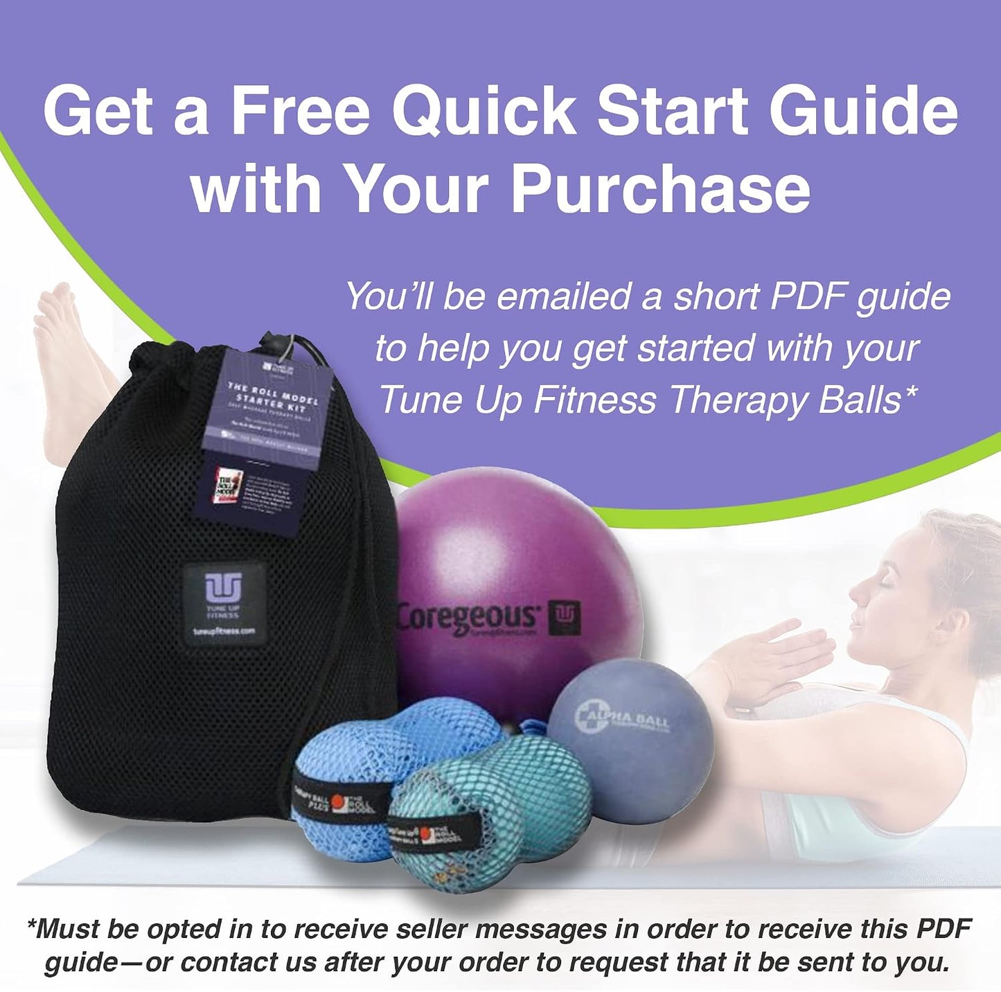 YOGA TUNE UP® Therapy Balls in Tote by Tune Up Fitness - Massage Balls for Trigger Point, Pressure Point & Myofascial Release - Use as Single or Peanut Ball for Pain Relief & Relaxation (Apple Green)