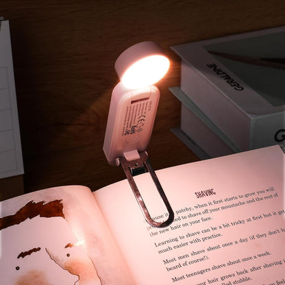 VAVOFO USB Rechargeable Book Light, Blue Light Blocking, Amber Clip-On Bookmark Shaped Reading Light, Eye Care 6 LEDs With 9 Lighting Modes for Bookworms (Grey)