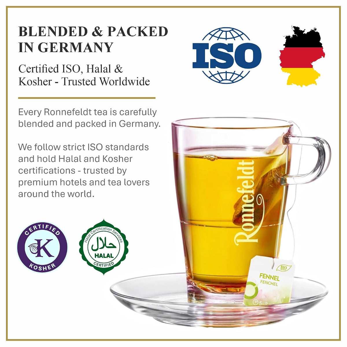 Ronnefeldt Teavelope Fennel Herbal Tea Bags, Caffeine Free, 25 Ct