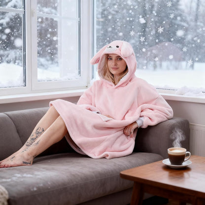 Oversized Hoodie Blanket, Wearable Blanket sweatshirt, Ultra Soft Sherpa Fleece Comfy Snuggle Hoodie