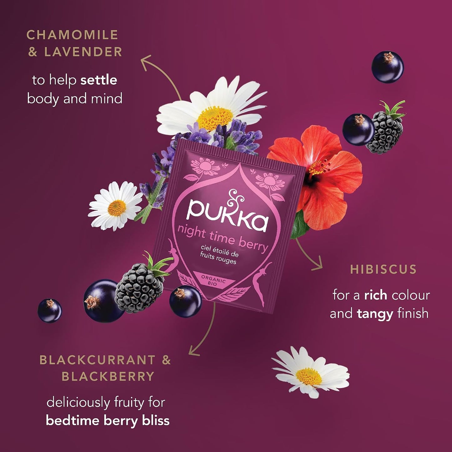 Pukka Night Time Berry Organic Herbal Tea, 80 Bags (20ct - Pack of 4)