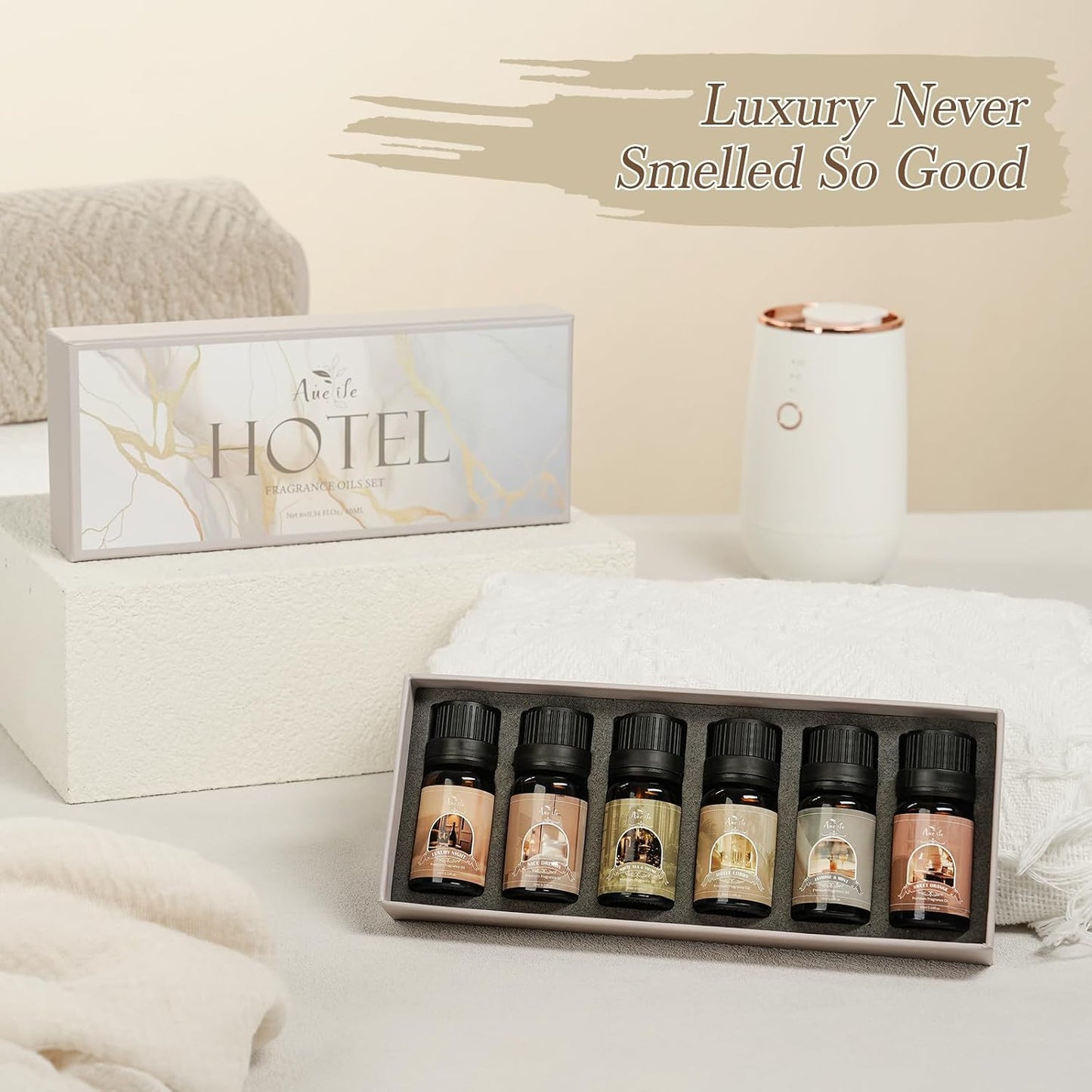 Men Essential Oils Set for Diffuser for Home, 6x10ml Masculine Fragrance Oils for Candle Making, Scented Oil Gift Set for Men, Mahogany, Sandalwood, Cologne, Smoke Vanilla, Leather