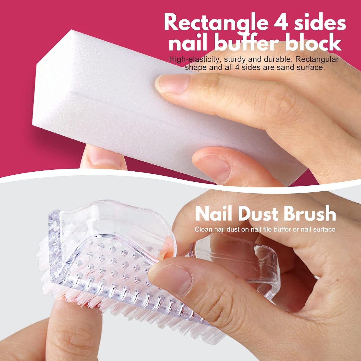 FANDAMEI Nail Files and Buffers, Manicure Tools Nail Care Kit with Nail File, Nail Buffer Block, Cuticle Care for Women with Nippers, Pusher Peeler. Cuticle Oil and Nail Prep Kit.
