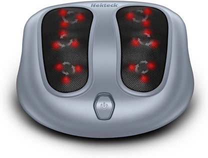 Nekteck Foot Massager with Heat, Shiatsu Heated Electric Kneading Foot Massager Machine for Neuropathy, Plantar Fasciitis, Feet Massage for Pain Relief, Circulation, Ideal Gifts for Man Woman Her Him