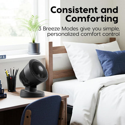 IRIS USA WOOZOO Air Circulator Fan with Remote, Oscillating, 5 Speeds, 82ft Max Air Distance, 90° Adjustable Tilt, 30db Quiet Motor, Small Fan for Bedroom, Office, Dorm, White