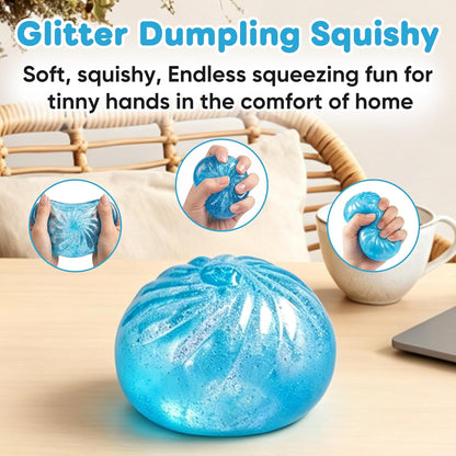 4Pcs Glitter Slow Rebound Stress Balls, Soft Squeeze Tactile Balls for Anxiety Relief, Portable Desk Decor & Gift for Adults