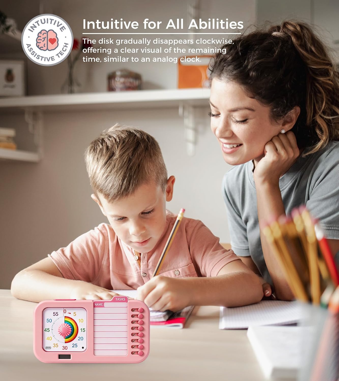 3-in-1 Visual ADHD Timer for Kids & Adults with Planning Board, Task Timer, Chore Chart & Visual Schedule Planner, Autism & ADHD Tools with Checklist for Homeschool Supplies, Home, School