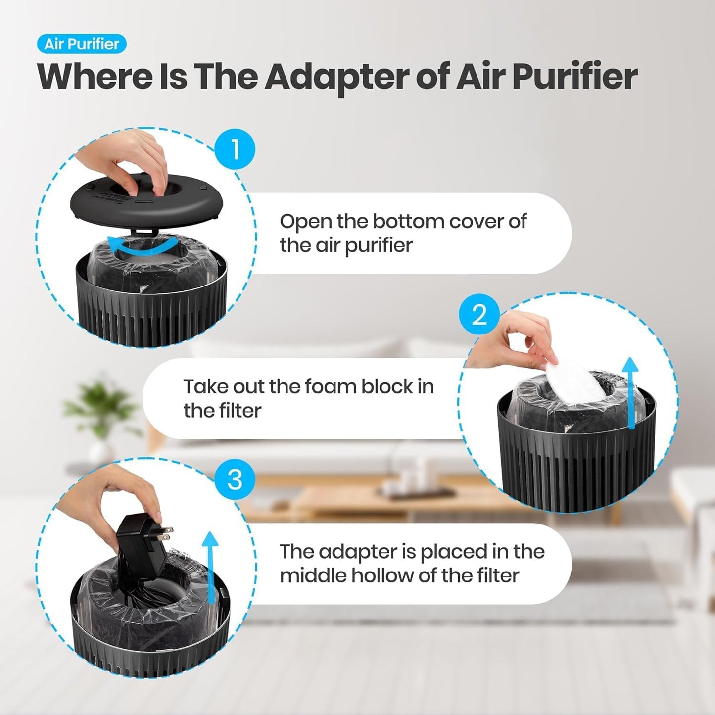 Air Purifiers for Bedroom Home for Smoke Pet Dander Odors 2 Pack Ivory