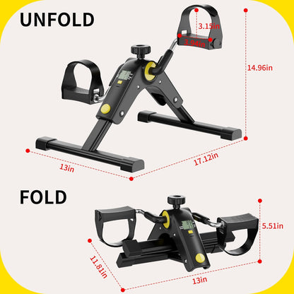MOMODA Under Desk Bike Pedal Exerciser with LCD Display Portable Mini Exercise Bike for Arm and Leg