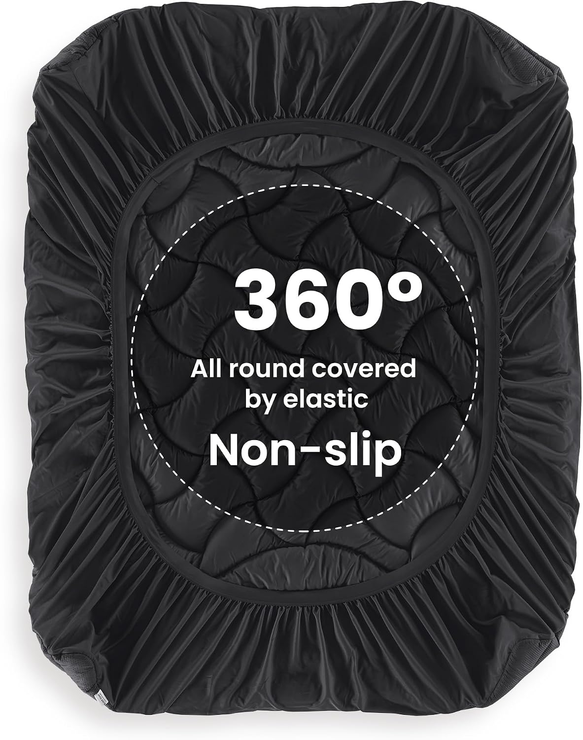 SLEEP ZONE Cooling Queen Mattress Topper, Premium Zoned Cool Mattress Pad Cover, Padded Mattress Protector Breathable Washable, Deep Pocket 8-21" (Grey, Queen)