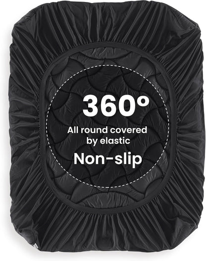 SLEEP ZONE Cooling Queen Mattress Topper, Premium Zoned Cool Mattress Pad Cover, Padded Mattress Protector Breathable Washable, Deep Pocket 8-21" (Grey, Queen)