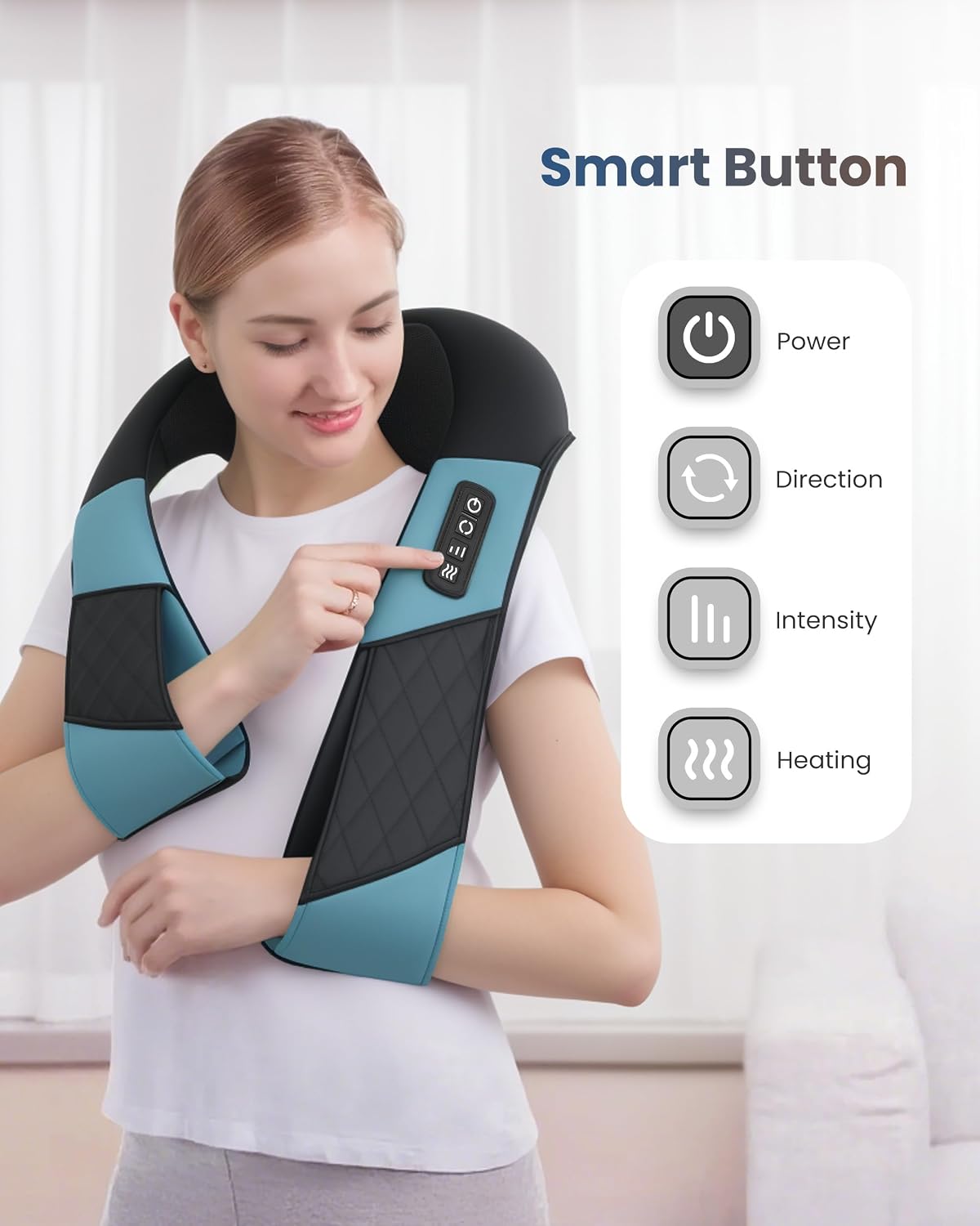 COMFIER Cordless Neck and Shoulder Massager with Heat, Wearable 4D Shiatsu Deep Tissue Kneading for Desk Workers and Drivers, Hands-Free Straps, FSA Eligible HSA Gift