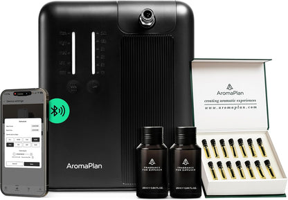 AromaPlan 5 Star Collection Cold Air Scent Diffuser, Whole House (2 Scents Included)- Waterless Smart Aroma, Scent &Time Adjust., App Control, HVAC | Home, Commercial, Hotel | Large Room, 2,000 sq.ft