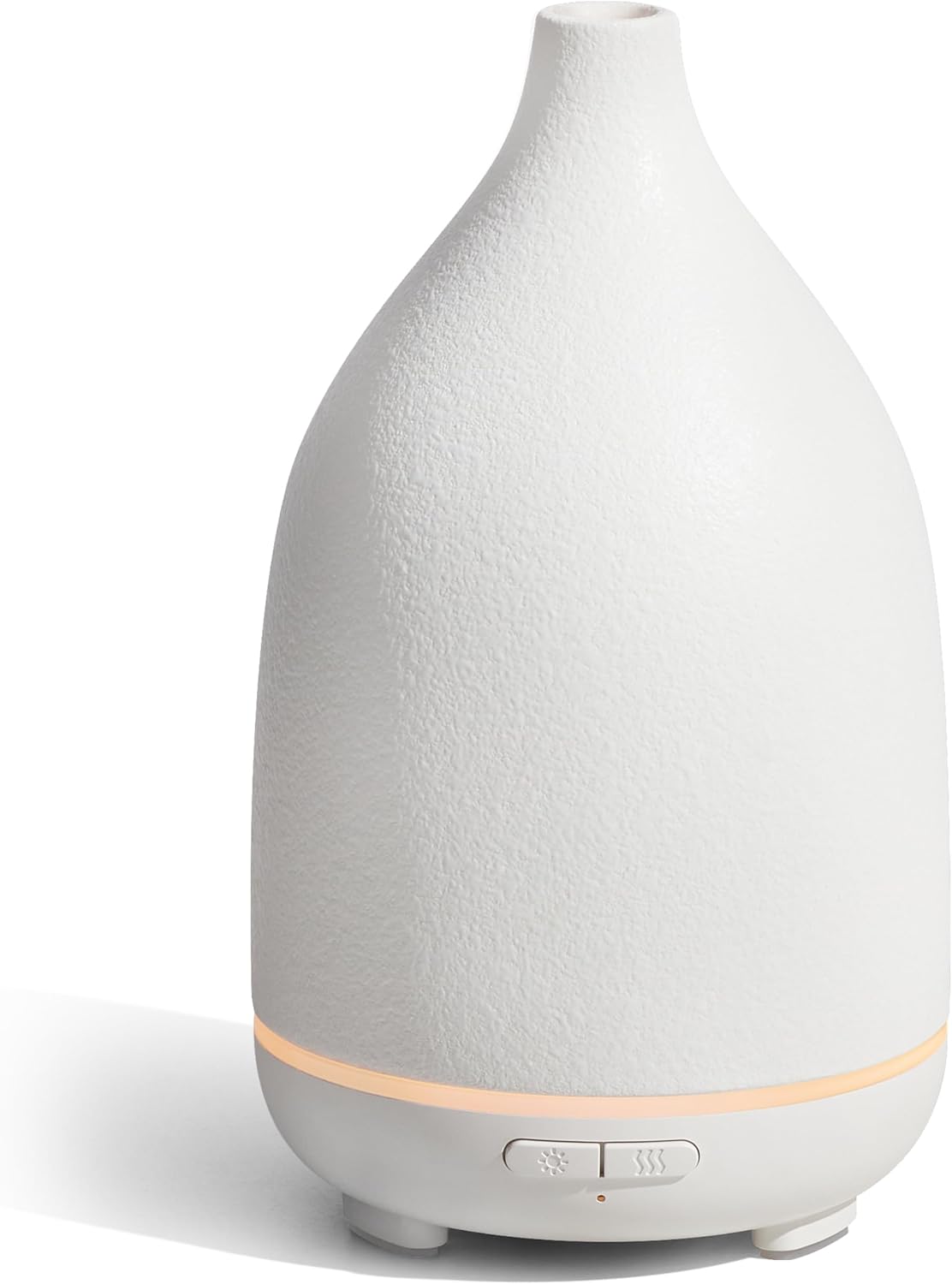 InnoGear Oil Diffuser, 300ML Ceramic Diffuser for Essential Oils Handcrafted Aromatherapy Diffuser Ultrasonic Cool Mist Humidifier with 4 Timers Waterless Auto Off for Room Office, White