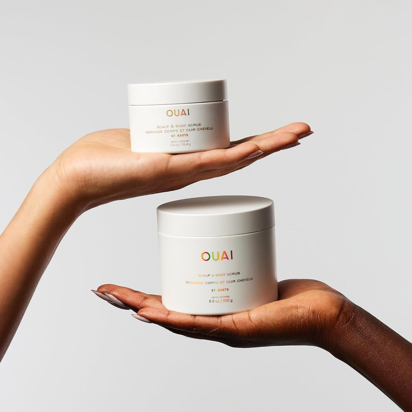 OUAI Scalp & Body Scrub, St. Barts - Exfoliating Body Scrub with Sugar & Coconut Oil Blend for Smooth, Moisturized Skin - Gentle Scalp Exfoliator for Removing Product Build Up (8.8 Oz)