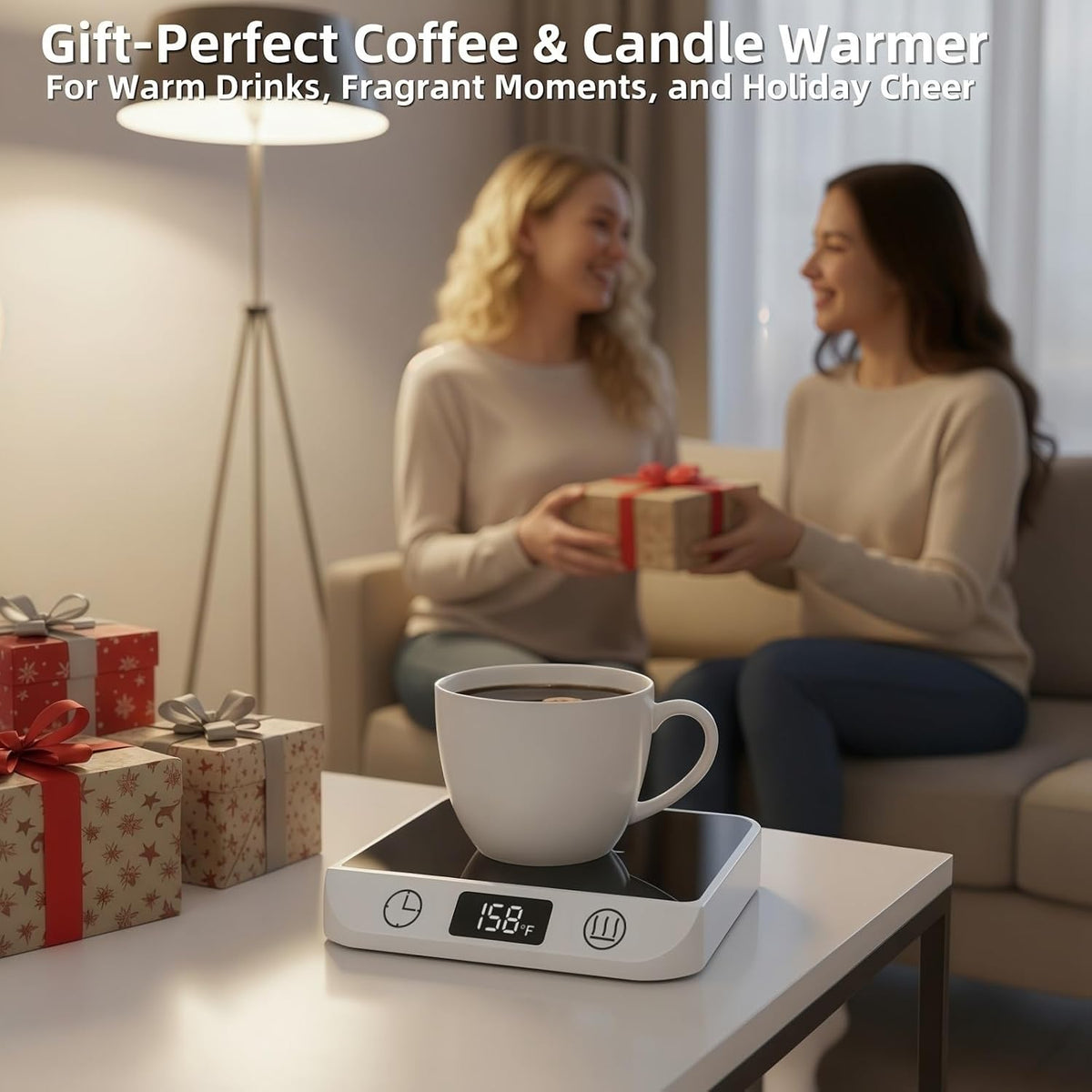 Coffee Mug Warmer & Candle Warmer 2-in-1, Electric Cup Warmer for Desk