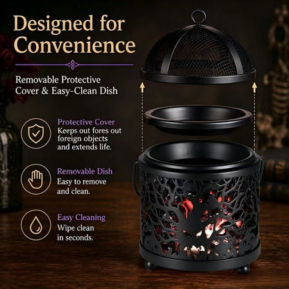 Dicimi Wax Melt Warmer,4-in-1 Electric Wax Melter,Oil Burner,Fireplace Wax Warmers, for Home Office Bedroom Aromatherapy Present and Decorations (Bronze, Fireplace Stove)
