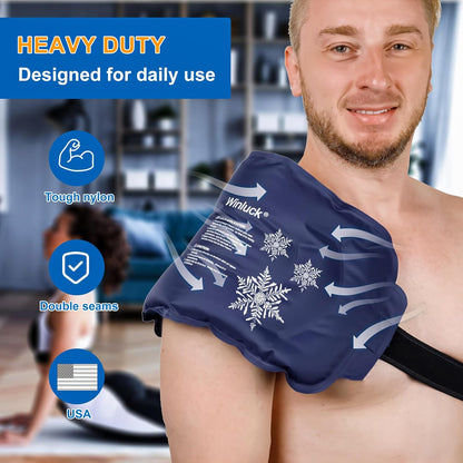 Gel Ice Cold Packs - (2-Piece Set) Soft Reusable Cold/Hot Compress, Provides Alleviate Joint and Muscle Pain. Flexible Therapy from Injuries - Shoulder, Back, Knee, Neck, Ankle & More.