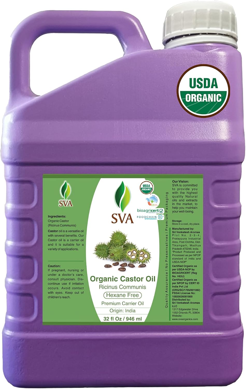 SVA Lavender Essential Oil 4 Fl Oz – for Diffuser, Skin & Hair Care – Ideal for Massage & DIY Blends – with Dropper