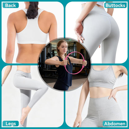 SUBCULTUREPICK Pilates Ring, Silicone Magic Pilates Rings, Lightweight & Durable Flexible Fitness Circle Exercise Equipment for Toning Arms, Thighs,Legs, Core,Yoga & Physical Therapy