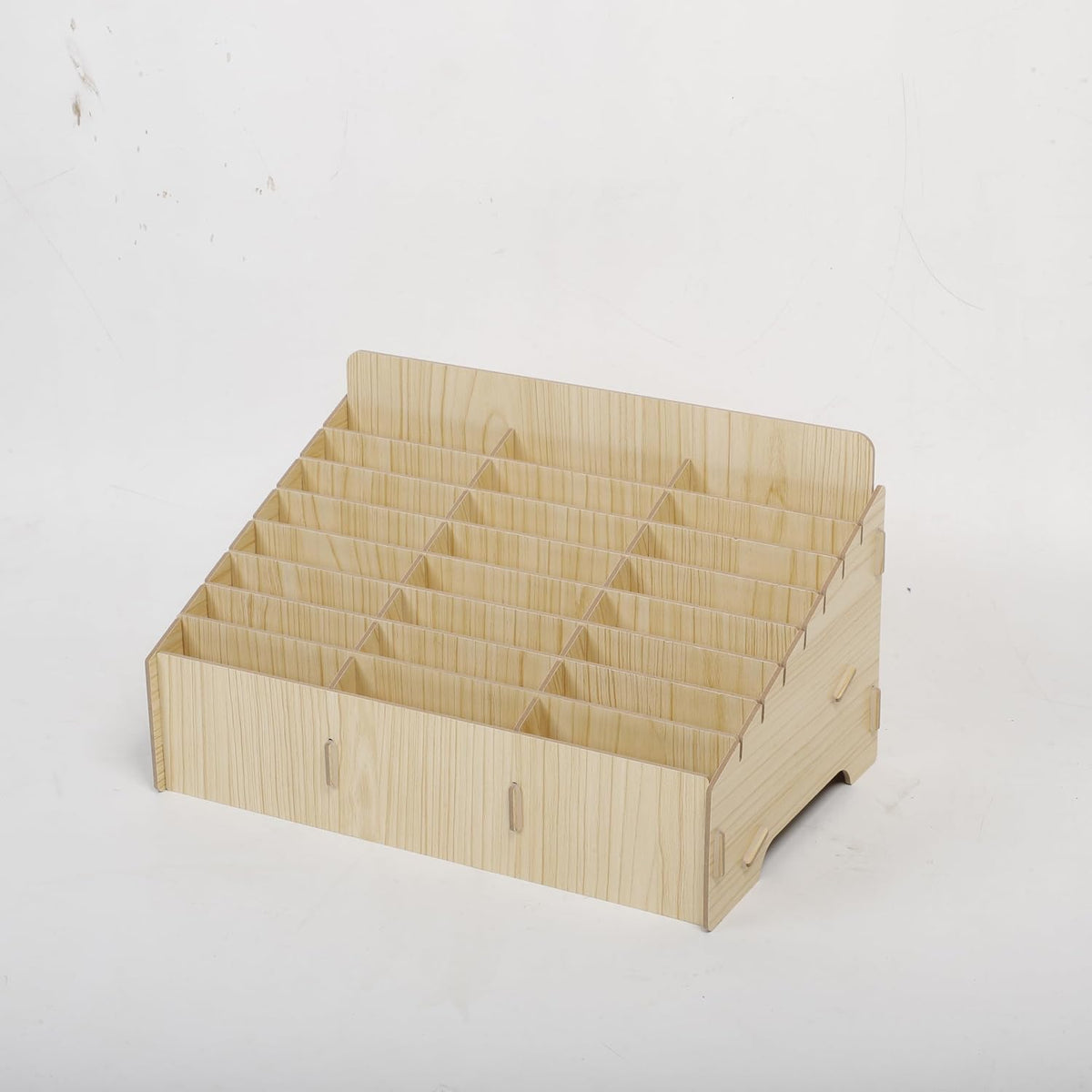 Wooden Display Cell Phone Rack, Phone Storage Rack Brown 12 Slot