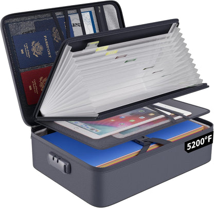 ENGPOW Fireproof File Organizer Bag with 13 Pockets Accordion File Folder