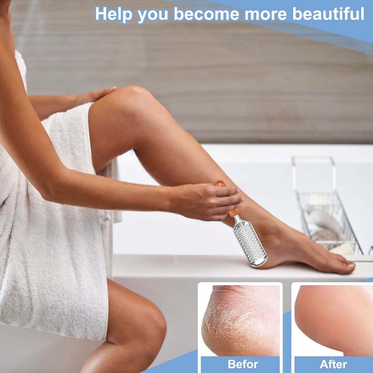 Professional Foot Scrubber Dead Skin Remover, Pedicure Foot File Callus Removal, Heel Scraper for Cracked Heels, Microplane Cheese Grater for Feet, Foot Rasp for Hard Skin(T1)